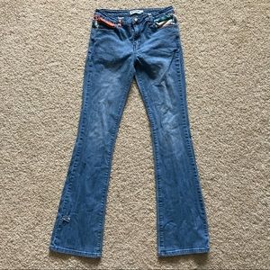 Ranch Dressn Youth Bootcut Denim Jeans with Aztec Print Youth 16